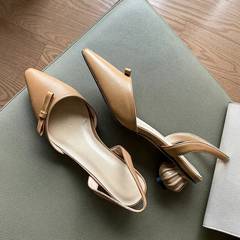 

2020 fashion Genuine leather Sandals Women strange style high heel Shoes Open-toed Summer Concise Women Pump