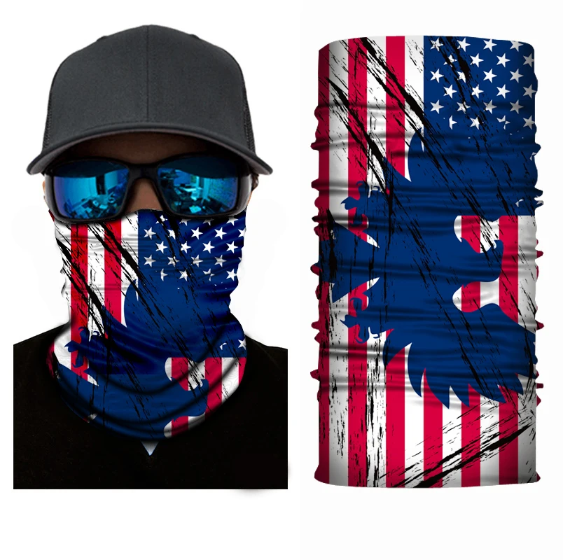 Dust-proof Flag Digital Printed Multi Functional Seamless Quick Dry Sunshade Outdoor Sweatband Hairband Scarf Cycling Sport