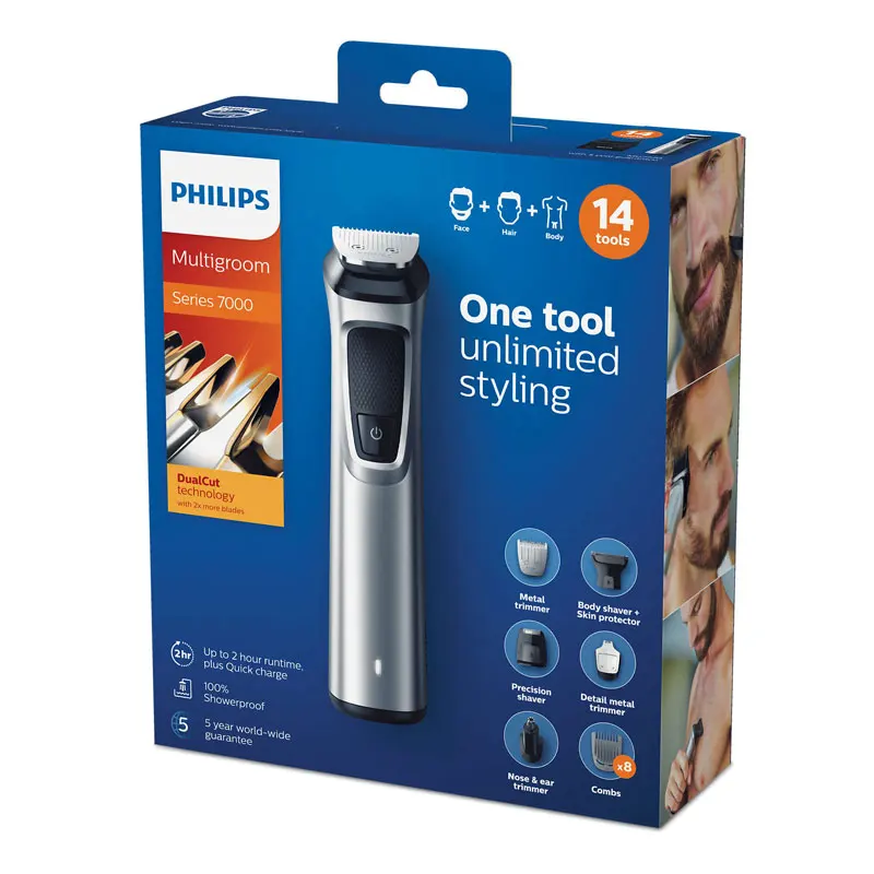 Philips Mg7720 машинка для стрижки волос электробритва с перезаряжаемой литий-ионной батареей бритва 120 мин беспроводное использование/1 ч Зарядка для мужчин