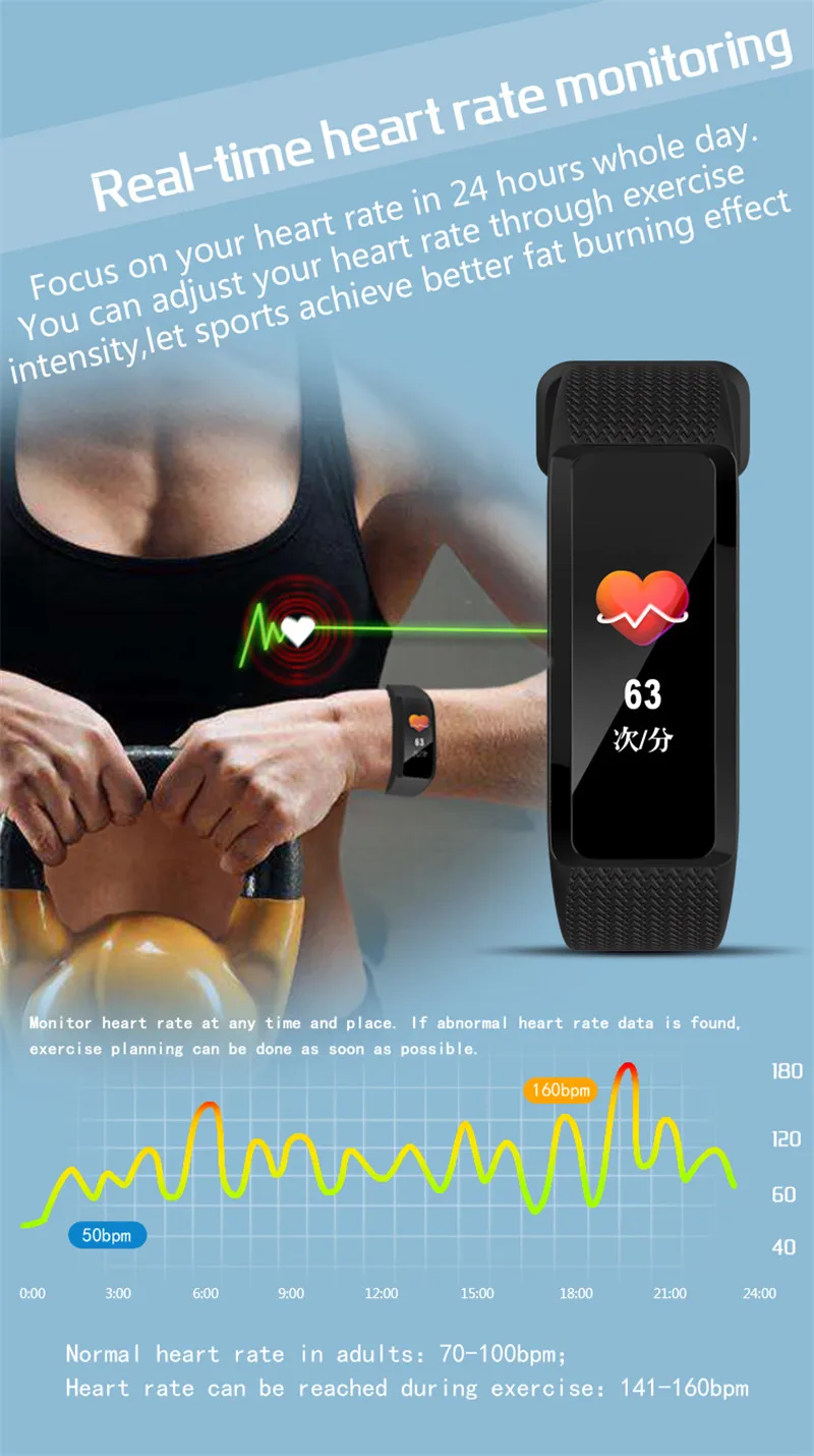B61 смарт-браслет Smartband шагомер сердечный ритм кровяное давление фитнес-браслет спортивные часы Smartband браслет для Iphone Android