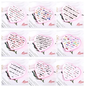 

36 Paris/lot fashion women small size creative earrings set top quality women jewelry earrings wholesale 201030-71