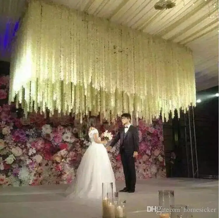 1 m each pcs Artificial White cattleya orchids strings wedding silk flower floral arrangement wedding props wholesale 