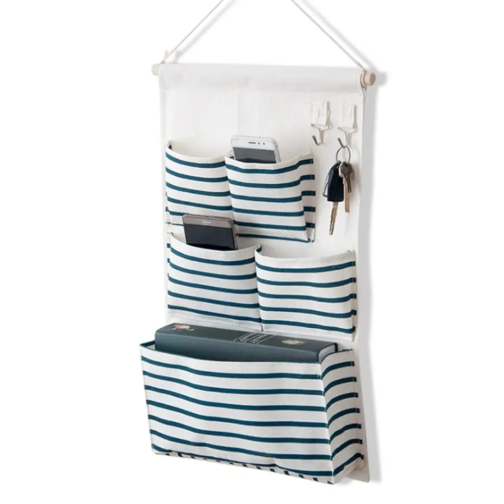blue stripes 3 типа подвесная сумка с 2 крючками, подвесная сумка для хранения, шкаф 5 Органайзер с отделениями подвесная сумка-Органайзер для дома - Цвет: blue stripes