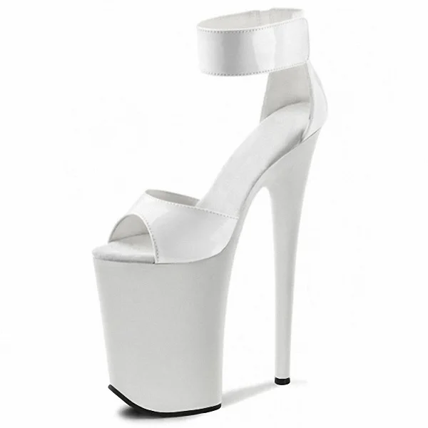 LTARTA/Лидер продаж; босоножки; пикантная женская обувь для ночного клуба на 20 см подошве; водонепроницаемая обувь на платформе с открытым носком для ночного клуба; LYP-E-199 - Цвет: Белый