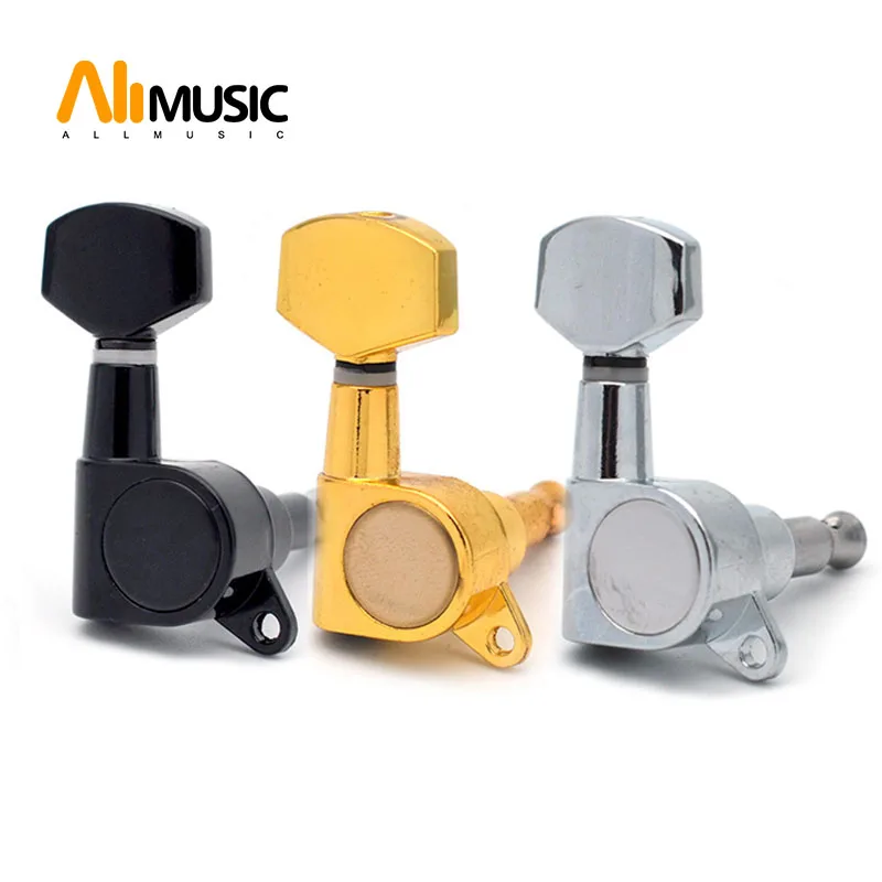 6pcs Small Square Buttons Sealed Gear String Tuning Pegs Tuners Machine Heads for Guitar with