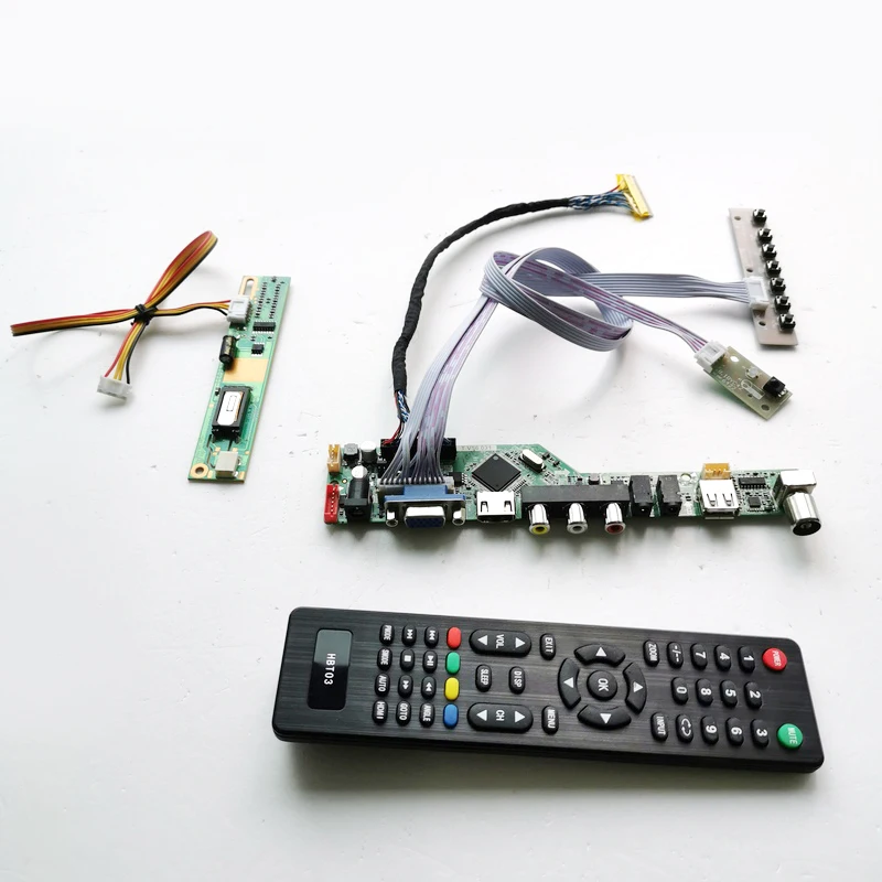 Для B141EW01 V3 V4 T. V56 диск плата клавиатура+ пульт+ инвертор ЖК-панель монитор HDMI VGA USB AV RF LVDS 1CCFL 30Pin DIY kit