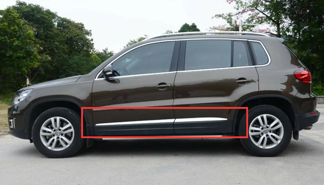 Модификация автомобиля автомобильные аксессуары из нержавеющей стали 4 шт корпус боковой двери молдинг протектор отделка для VW Tiguan 2010