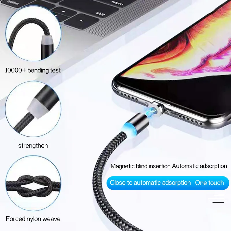 YOBWIN Магнитный Micro USB кабель для iPhone Samsung Android мобильный телефон Быстрая зарядка Type C