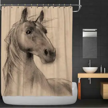 

Horse Fabric Shower Curtain,182198 for Bathroom,72''W x 72''H