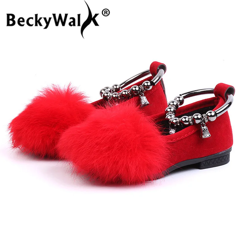 Детская обувь для девочек Новинка сезон осень кожаные туфли Теплый плюш без