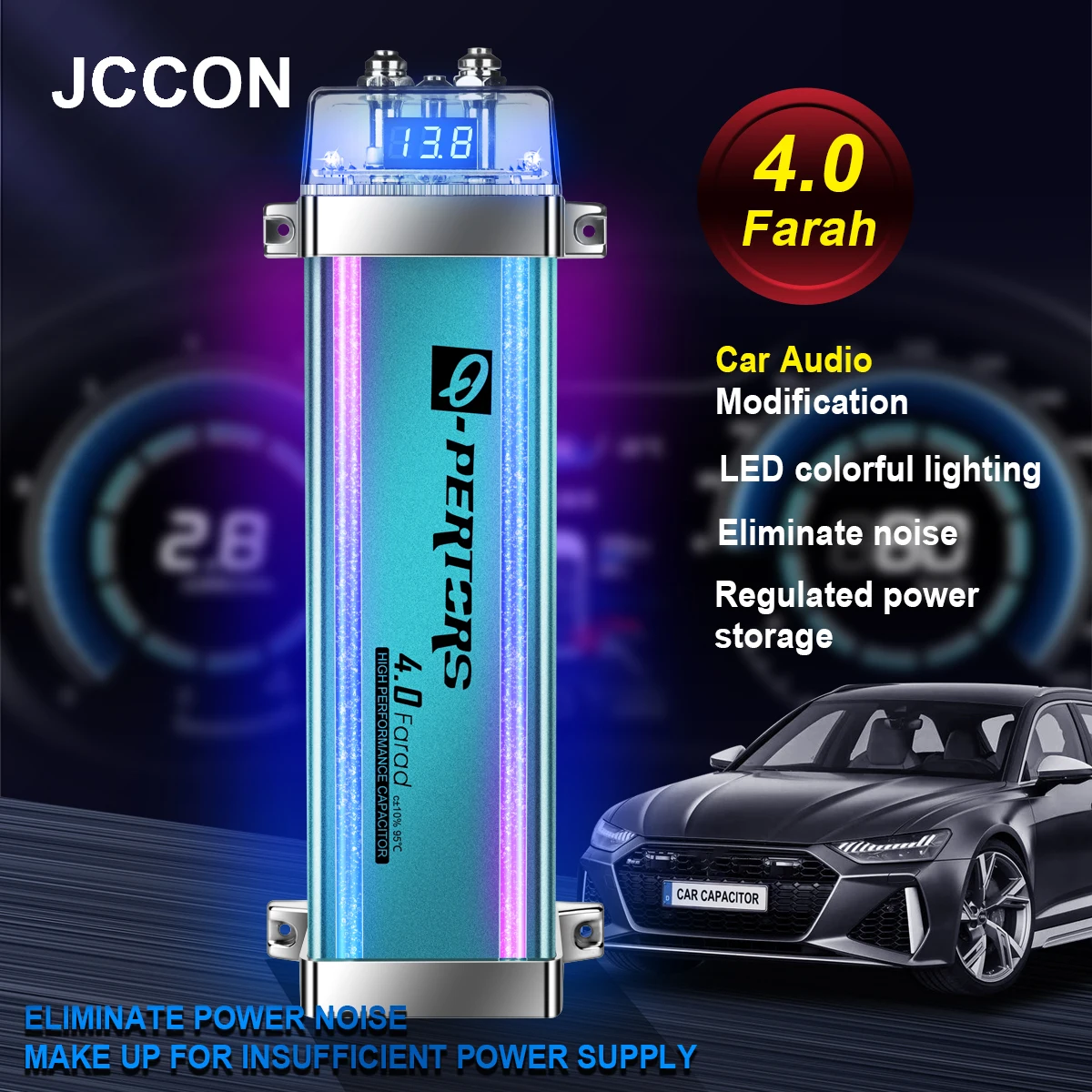 4.0 Farad Car Audio Capacitor Super Power Amplifier Subwoofer Modified