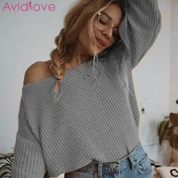 

Women Casual Slash Neck Solid Long Sleeve Spring, Autumn, WInter Warm Pullover Knit Casual, Party Sweater