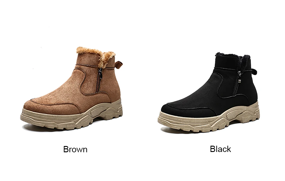 Пробковые мужские ботинки; Повседневная зимняя обувь; однотонные мужские ботинки с плюшевой подкладкой; Мужская обувь; теплые водонепроницаемые зимние ботинки