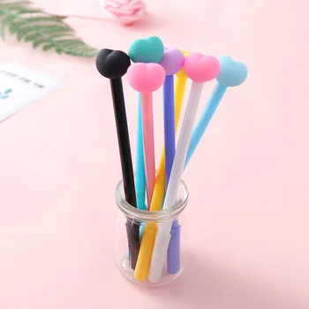 

36 pcs/lot Heart Gel Pens Cute 0.5 mm Black Ink Signature Pen School writing Supplies Stationery Promotional gift