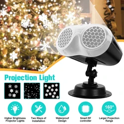 Projecteur LED flocon de neige, lumière de Projection de noël, fonction de minuterie à télécommande, projecteur Laser étanche pour les vacances de noël, 2021 