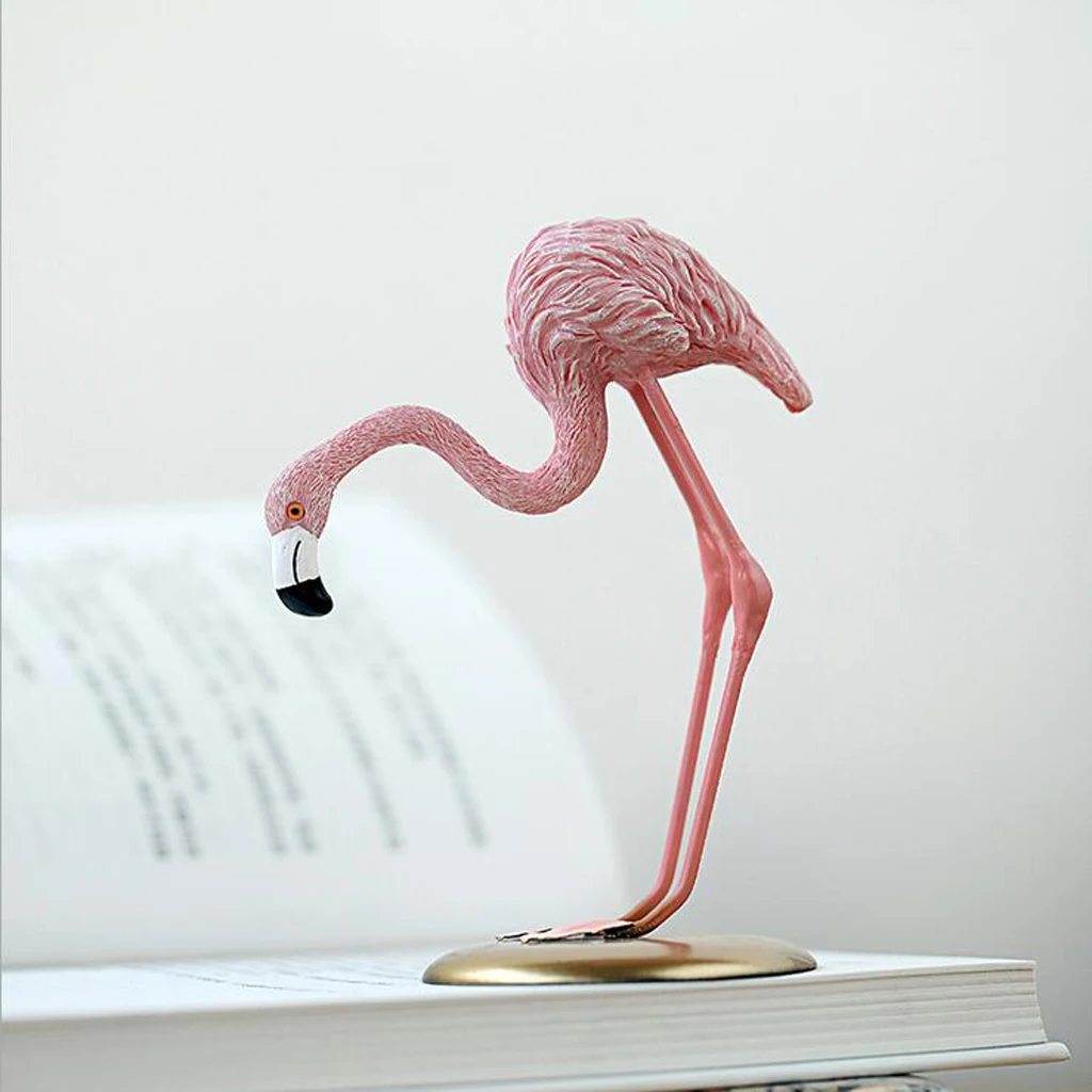 20cm Tabletop Stand Flamingo Birds Figurine Collection Ornament REAL LOOKING Home Decor Ornament