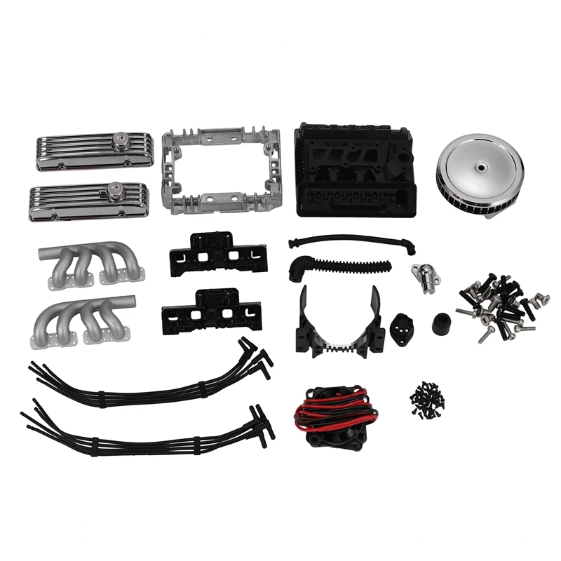 

Classic V8 Simulated Engine Motor Fan Radiator for 1/10 RC Crawler Car Traxxas TRX4 SCX10 Rc4Wd D90