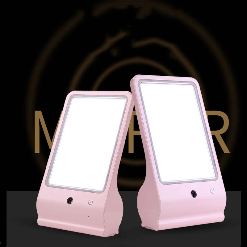 Зеркало для макияжа настольная лампа креативный перезаряжаемый светодиодный туалетный столик с зеркалом с светлой коробкой для хранения зеркал