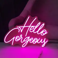 Własne Logo Hello piękne Led Flex wspaniały szkło akrylowe Neon światła tablica literowa tło strony ślubne tanie tanio SZREBOW CN (pochodzenie) 50000 Żarówki neonowe Indoor Zimny biały (5500-7000 k) Klin 12 v