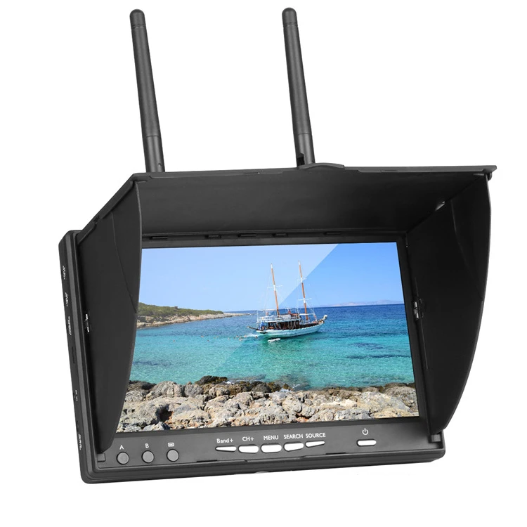 LT5802S 7" 800x480 600CD 5.8G 40CH Diversity LCD Screen Receiver FPV Monitor Built-in 2000mah Battery for FPV Racing Freestyle