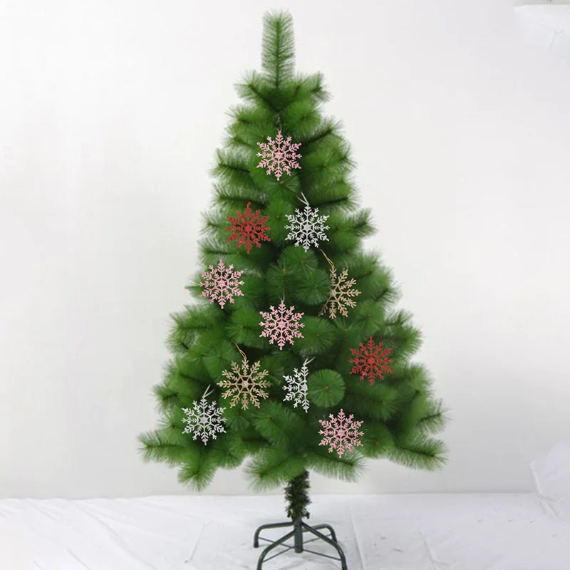 10 см блестящая Снежинка рождественские украшения для рождественской елки вешалка гирлянда изготовление Navidad рождественские украшения для дома 6 шт