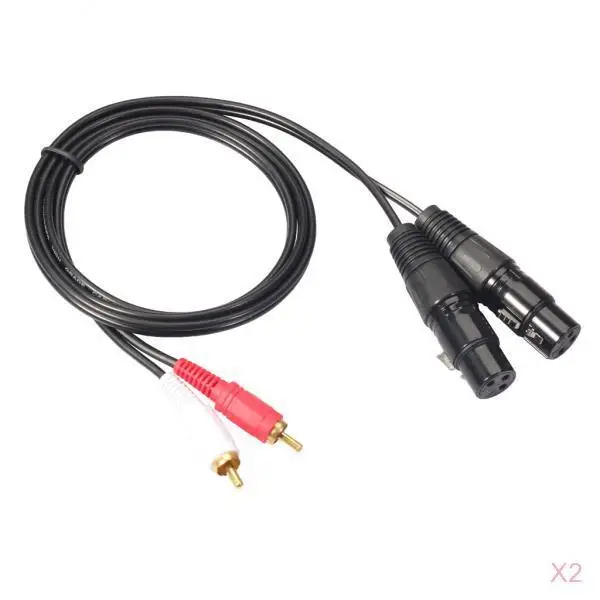 2 шт. 2RCA до 2XLR кабель,(Сверхмощный) 2RCA штекер 2XLR Женский стерео аудио кабель-адаптер-5 футов