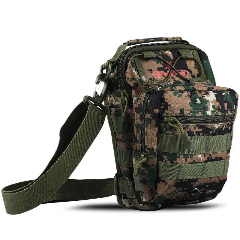 Sougayilang Waterproof Fishing Bag Multi-Purpose 2 Layer Nylon Bag Outdoor Fishing Tackle Single Shoulder Bag Green/ Grey