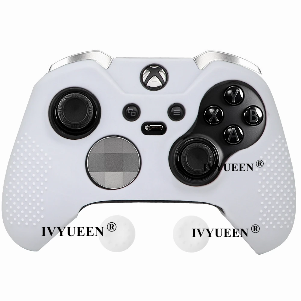 Белый IVYUEEN 5 цветов Противоскользящий силиконовый защитный чехол для microsoft Xbox One Elite контроллер Крышка палка для большого пальца ручки крышки - Цвет: Белый