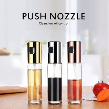 

100ML Stainless Oil Sprayer Glass Bottle Barbecue Cooking Seasoning Oil Pot Sprayer Cooking Mister Spray Pump Fine Bottle