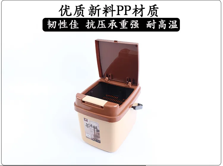 Tea Sets Square Plastic Tea Bucket Tea Residue Filter Bucket Large Small Drain Bucket Garbage fei shui tong with Lid