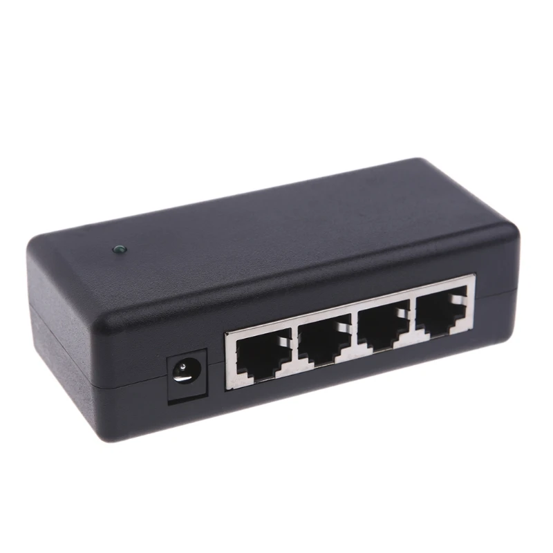 4 Port POE Injector For CCTV Surveillance IP Cameras Power Over Ethernet Adapter