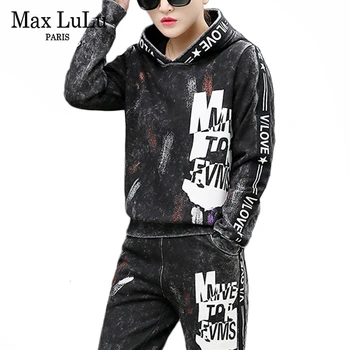

Max LuLu 2019 Fashion Korean Winter Ladies Tops Sweat Pants Women Warm Fur Two Pieces Sets Club Outfits Casual Hooded Tracksuits