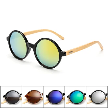 

New arrival Wood Sunglasses women ROUND sun glasses bamboo sunglasses for women men Mirror eyewear retro de sol masculino