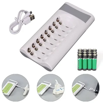 

High Speed Quickly Charging 8-slot Smart Battery Charger Suitable for AA AAA NI-MH NI-CD Rechargeable Batteries Charger