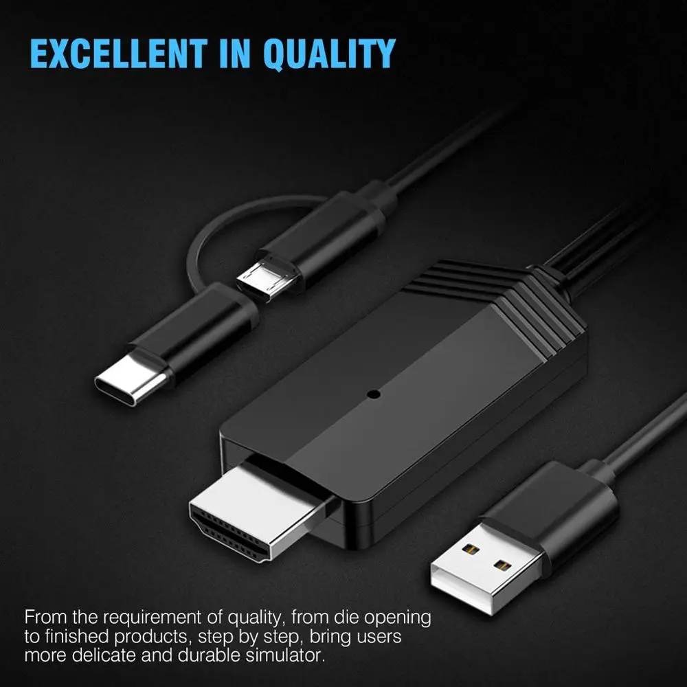 HDTV кабель для передачи данных для Apple для Android 2 в 1 с тем же экраном кабель USB для HDTV 1080P MHL USB