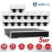 Hikvision OEM 32CH 4 к NVR KIT 16/20/32 шт. 5MP безопасности PoE, купольная IP система наблюдения ссtv встроенной Аудио Видео набор для наблюдения
