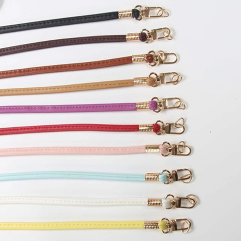 Candy Color Crossbody Small Carry Strap Soft Handbag Handle Bag Accessories PU Strap Sholder Bag Belts Leather Thin Crossbody