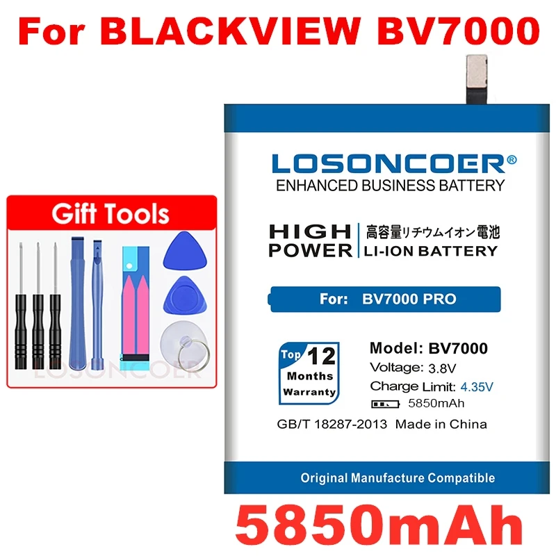 LOSONCOER аккумулятор 5850 мАч V575868P BV7000 для Blackview BV7000 Pro BV7000 Сменные Аккумуляторы для телефонов+ номер отслеживания