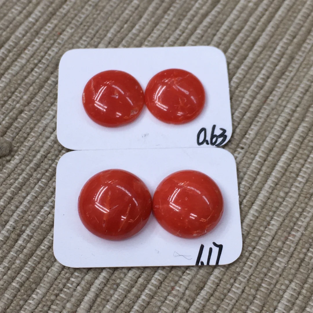 Wholesale Natural Red Coral Loose Jewelry Matching DIY Man's Woman's Ring Face Custom Fashion Spherical Sardinia natural rubber dog toys ring shaped textured dog chew ring toy dental chewing teething biting chasing training toy