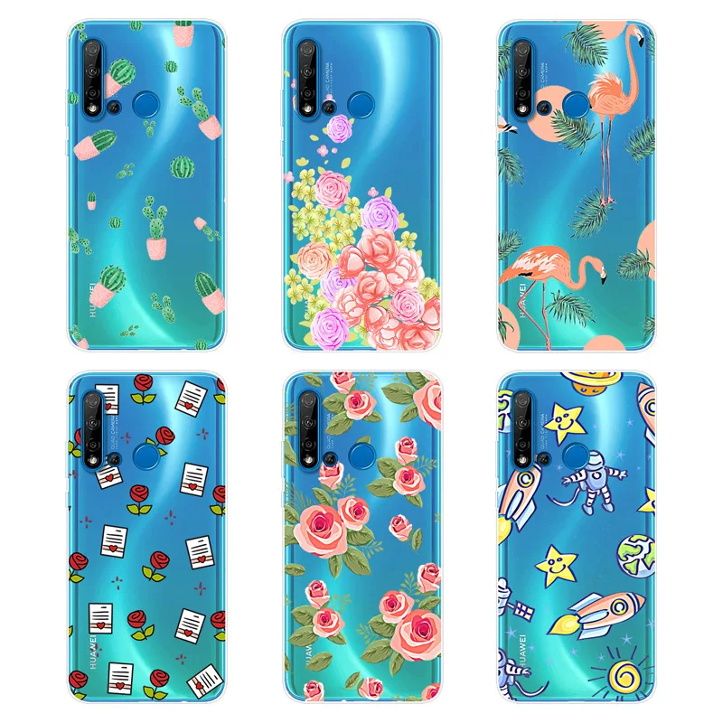 

Luxury Transparent Phone Case For Huawei p20 lite Soft Silicone TPU Painted Phone Cover Cute Cartoon Cases For Huawei nova 5i