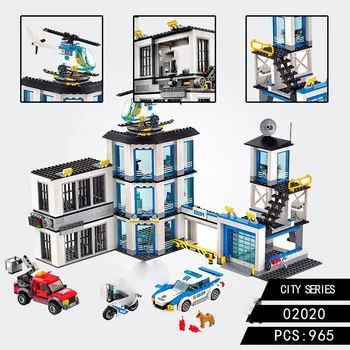 

Compatible GSBAN City Police Station Car Sets Headquarters Truck Swat Building Blocks Bricks Toys for Children 02020 Gifts