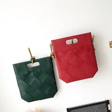 Новые осенние и зимние роскошные женские сумки дизайнерский Плетеный клатч женская сумка из искусственной кожи повседневные вместительные сумки