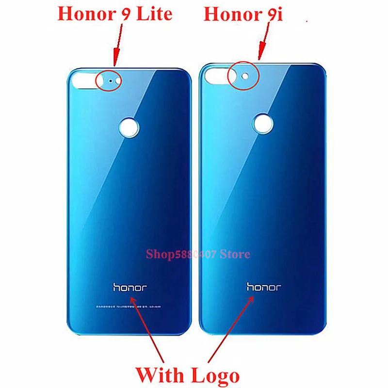 

Original Back Battery Cover For Huawei Honor 9i 9 Lite LLD-AL00 Glass Rear Back Housing Door Mobile phone Case Camera Frame Lens