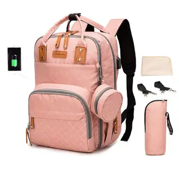 

Baby Diaper Backback Large Capacity Mummy Nappy Bag Multifunctional Casual Travel Daypack with Pacifier Holder Changing Pad Stro