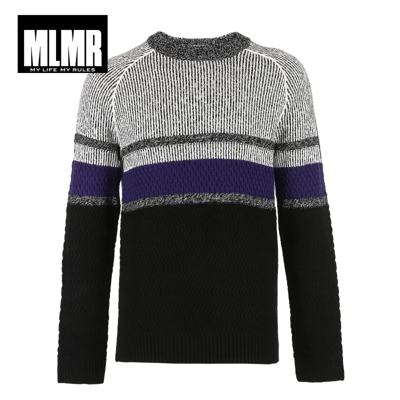 BLACK BLUE JackJones Мужской Хлопковый полосатый свитер пуловер Топ Мужская одежда 218425506 - Цвет: BLACK BLUE