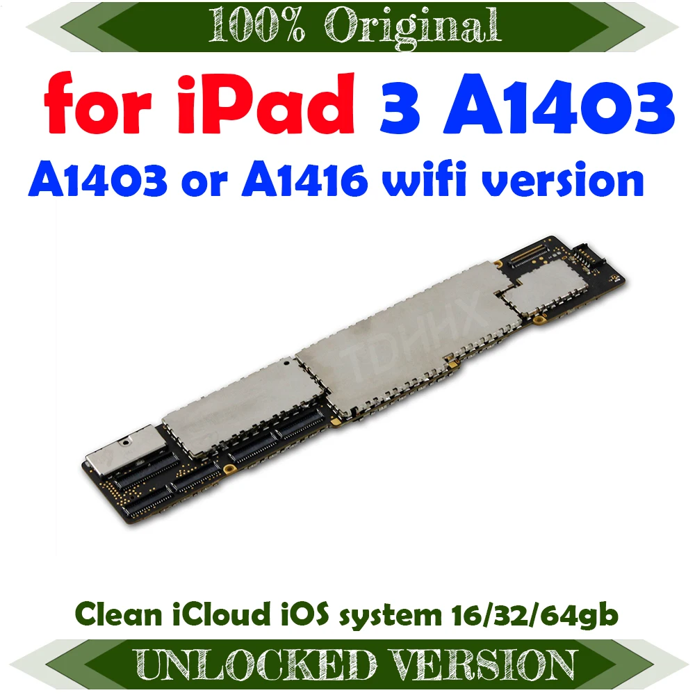 A1403 A1416 or A1430 Mainboard for ipad 3 Motherboard Full Chips,Original unlocked for ipad 3 Logic board