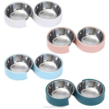 

Antislip Double Dog Bowls Cat Drinking Feeding Dishes Stainless Steel Pet Food Water Feeder N02 20 Dropship