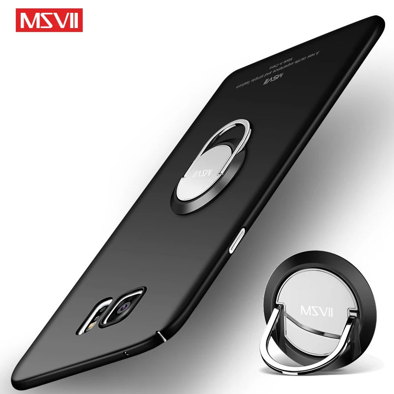 

For Samsung Galaxy Note 5 Case MSVII Finger Ring Slim Frosted Coque For Samsung Note 5 Case Metal Holder Cover For Samsung Note5