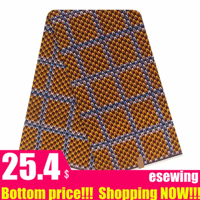 Нигерийский Африканский Анкара Золотой настоящий мягкий воск принт восковая ткань, цветок воды хлопок африканская одежда материал