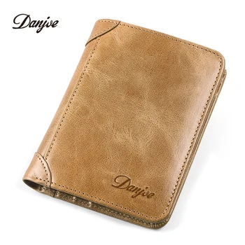 

DANJUE Men Wallet Cowhide Genuine Leather Purse Money Clutch Card Holder Short High Quality Brand Male Cowskin Purse